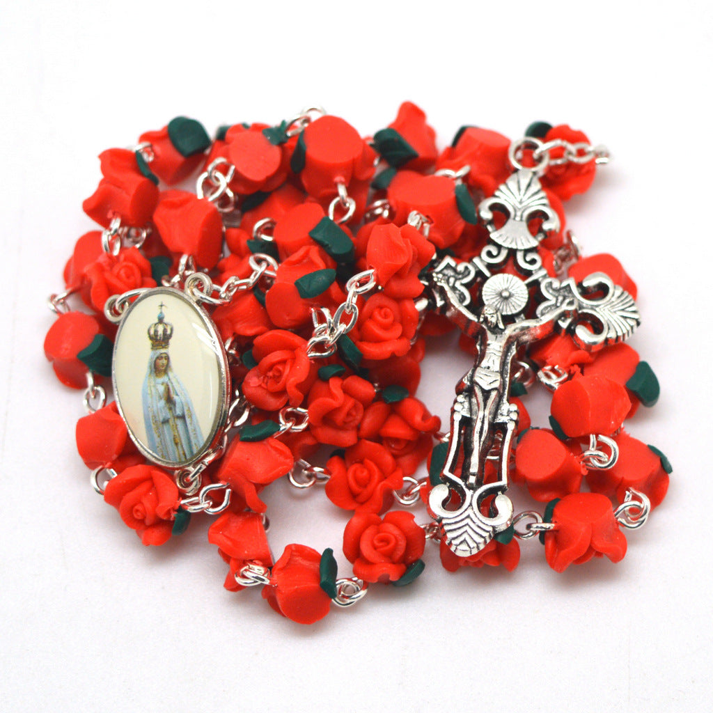 Clay Rose Pre-Made Rosary