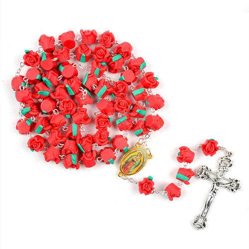 Clay Rose Pre-Made Rosary
